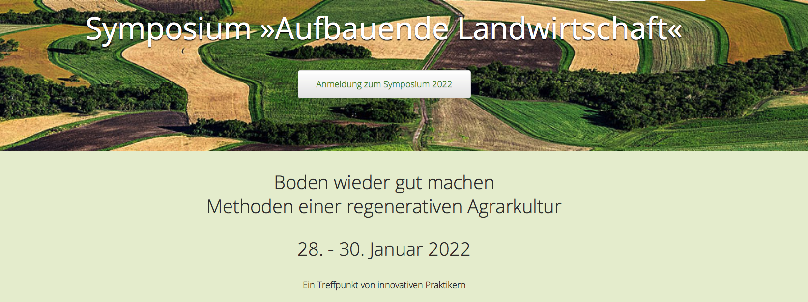 Einladung zum  6. Symposium „Aufbauende Landwirtschaft“, 28.-30. Januar 2022, online