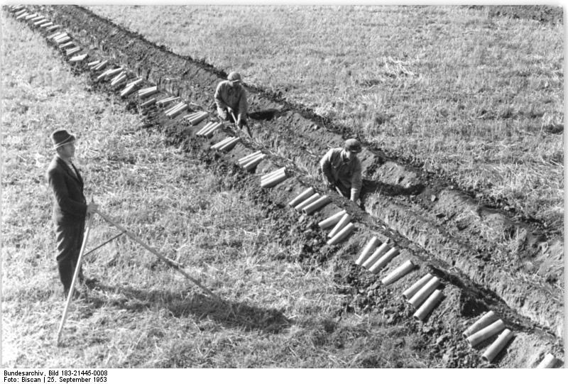 Stopfen (von Drainagen) gegen die Dürre